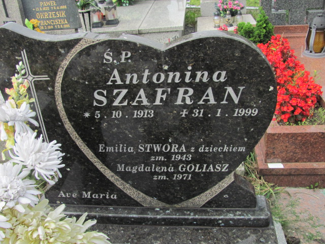 Antonina Szafran 1913 Kozy - Grobonet - Wyszukiwarka osób pochowanych