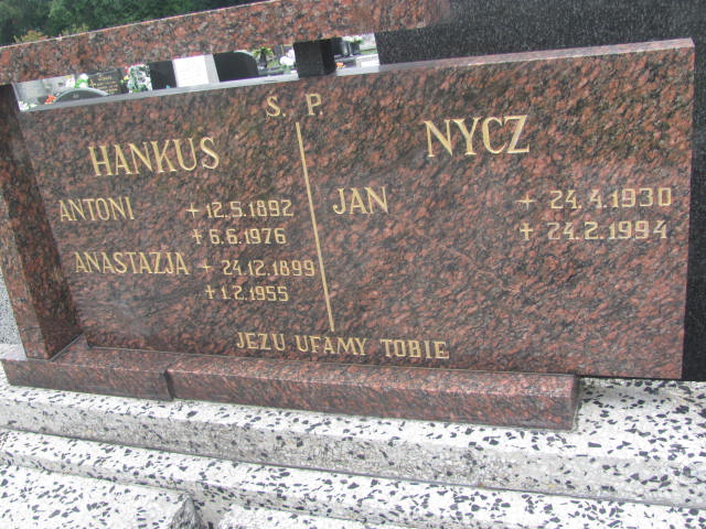 Anastazja Hankus 1899 Kozy - Grobonet - Wyszukiwarka osób pochowanych