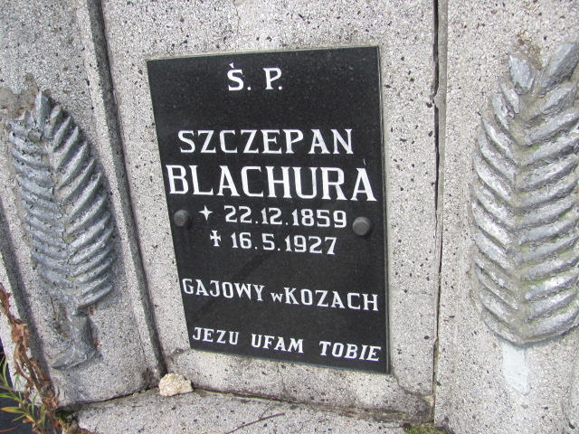 Szczepan Blachura 1859 Kozy - Grobonet - Wyszukiwarka osób pochowanych